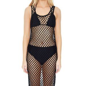 Sexy Victoria’s Secret Fishnet Black Tank Top Dress/Beach Swim Cover-Up NWOT